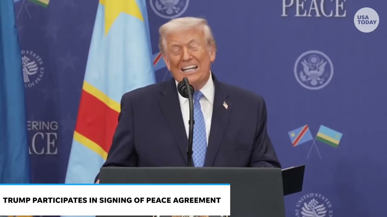 Donald Trump's full speech as Democratic Republic of Congo  and Rwanda reach peace agreement