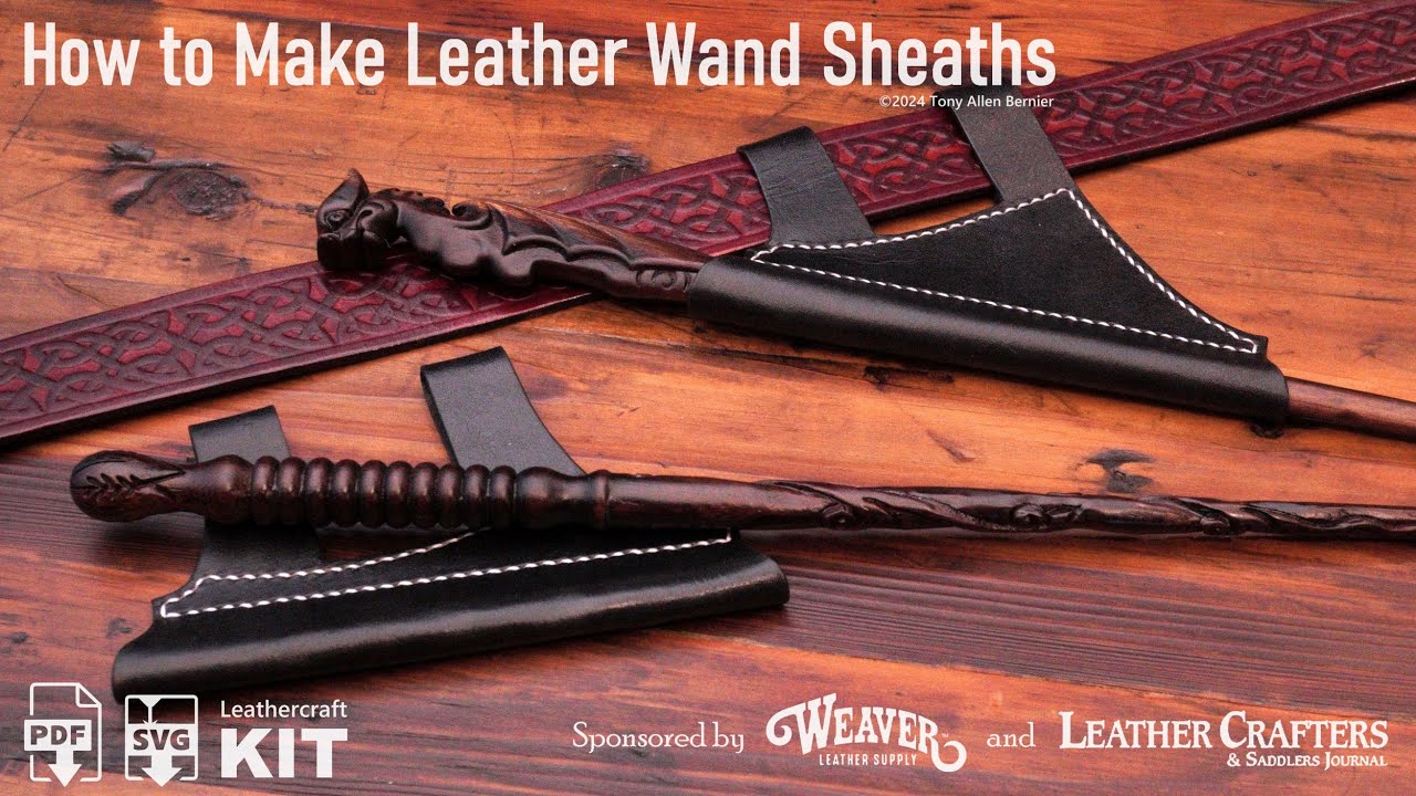 How to Make Leather Wand Sheaths with Printable PDF Patterns, SVG Laser Patterns, or KITs.