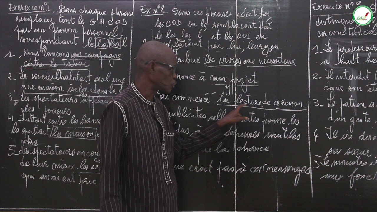Exercices - Cinquième -  Français : Le complément d'objet / M. NDIAYE