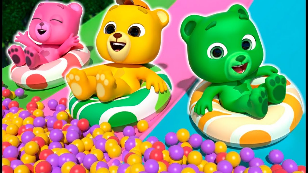 The Bear Went Over The Big Slide | Playground Song & Nursery Rhymes for Kids | GummyKid TV