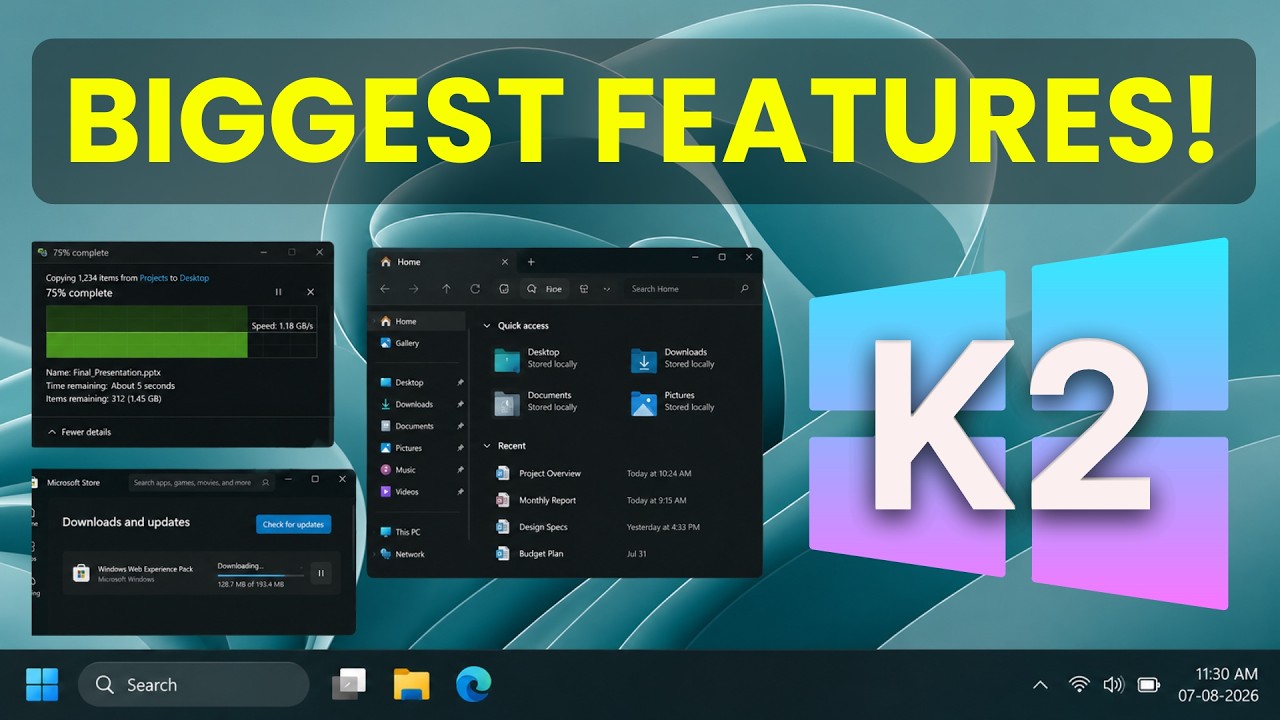 Windows K2&rsquo;s Biggest Features Coming in 2026 &ndash; New Performance, File Properties & Memory Efficiency!