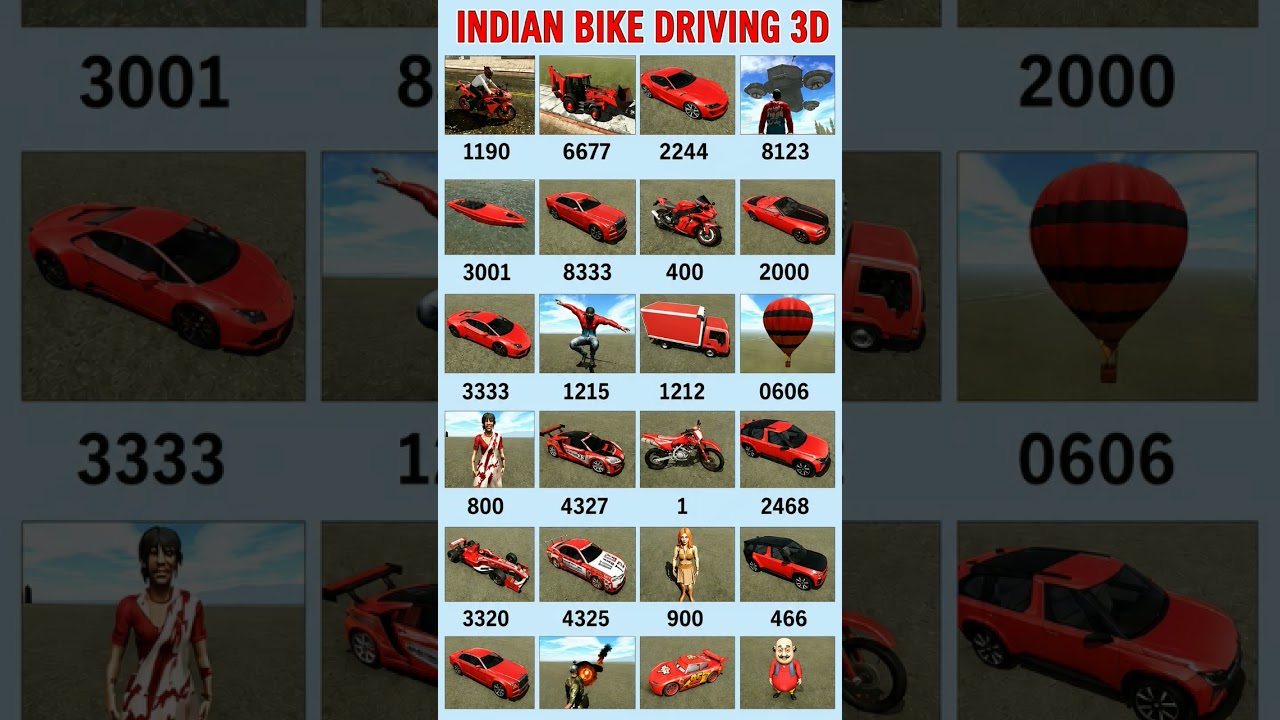 🚗 All New Cheat Codes 2026 | Cars, Bike, UFO & More | Indian Bike Driving 3D