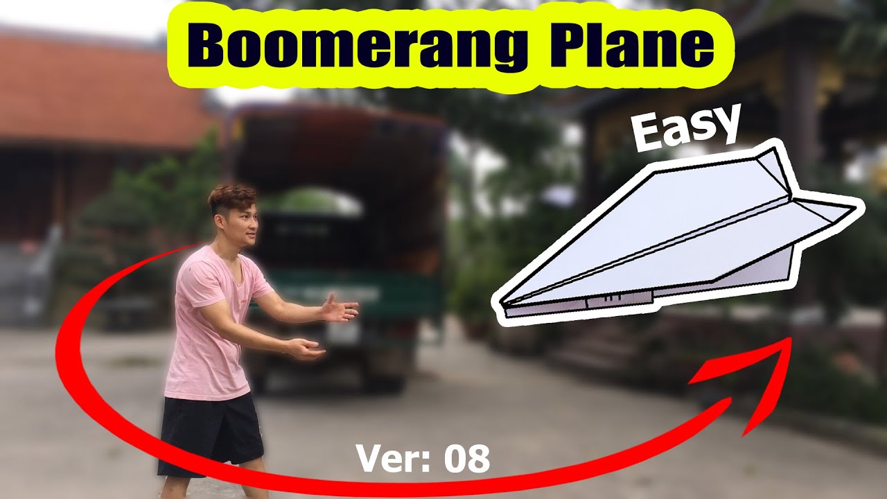Paper plane boomerang easy with mixer origami #08