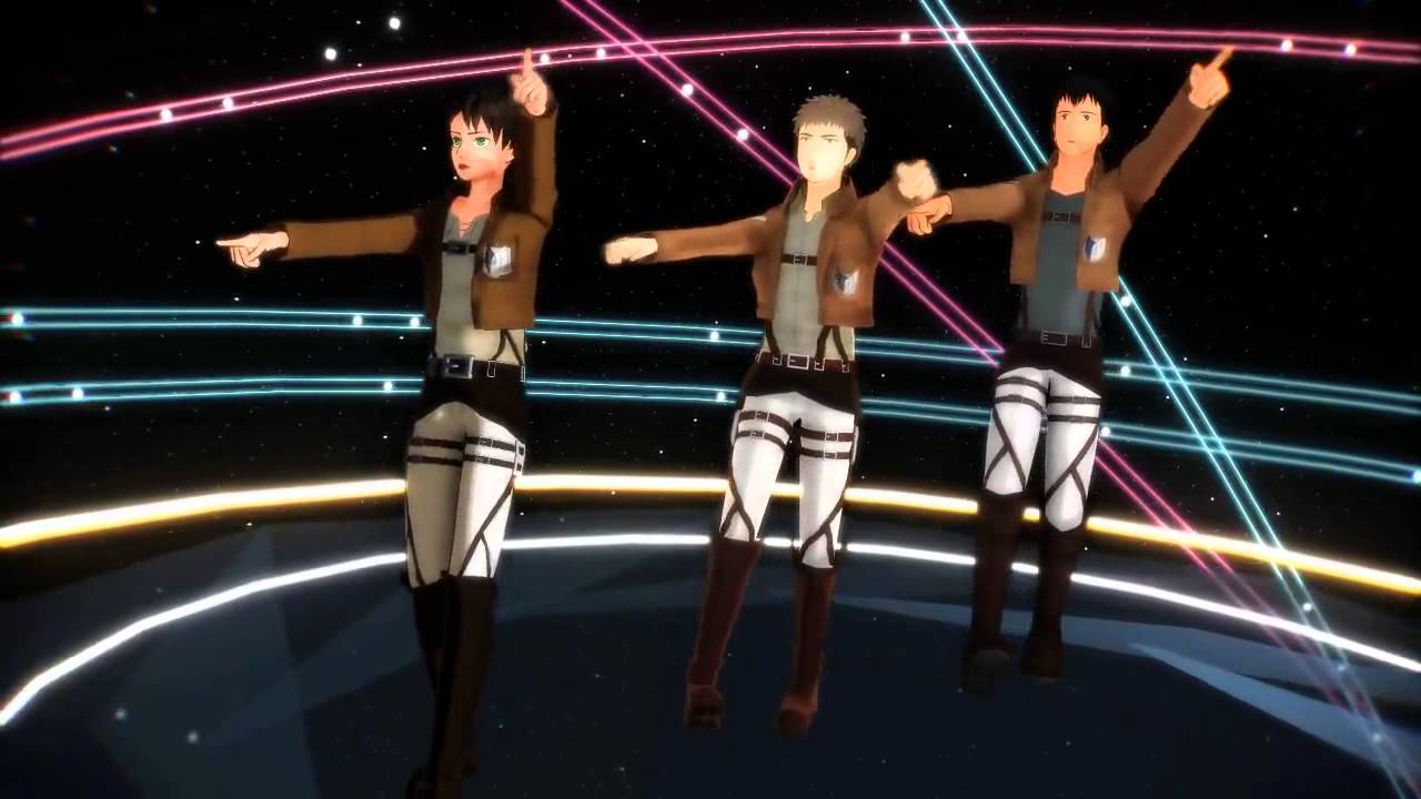 【進撃のMMD】エレンとジャンとベルトルトでお願いShootin' Star