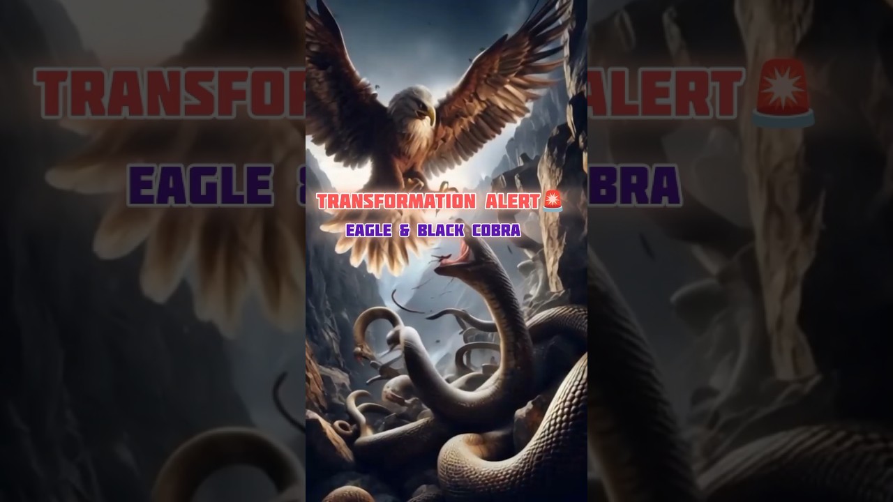Eagle & black cobra transformation 🚨 #transformation #eagle #blackcobra #whowin #jungle #wordanimal