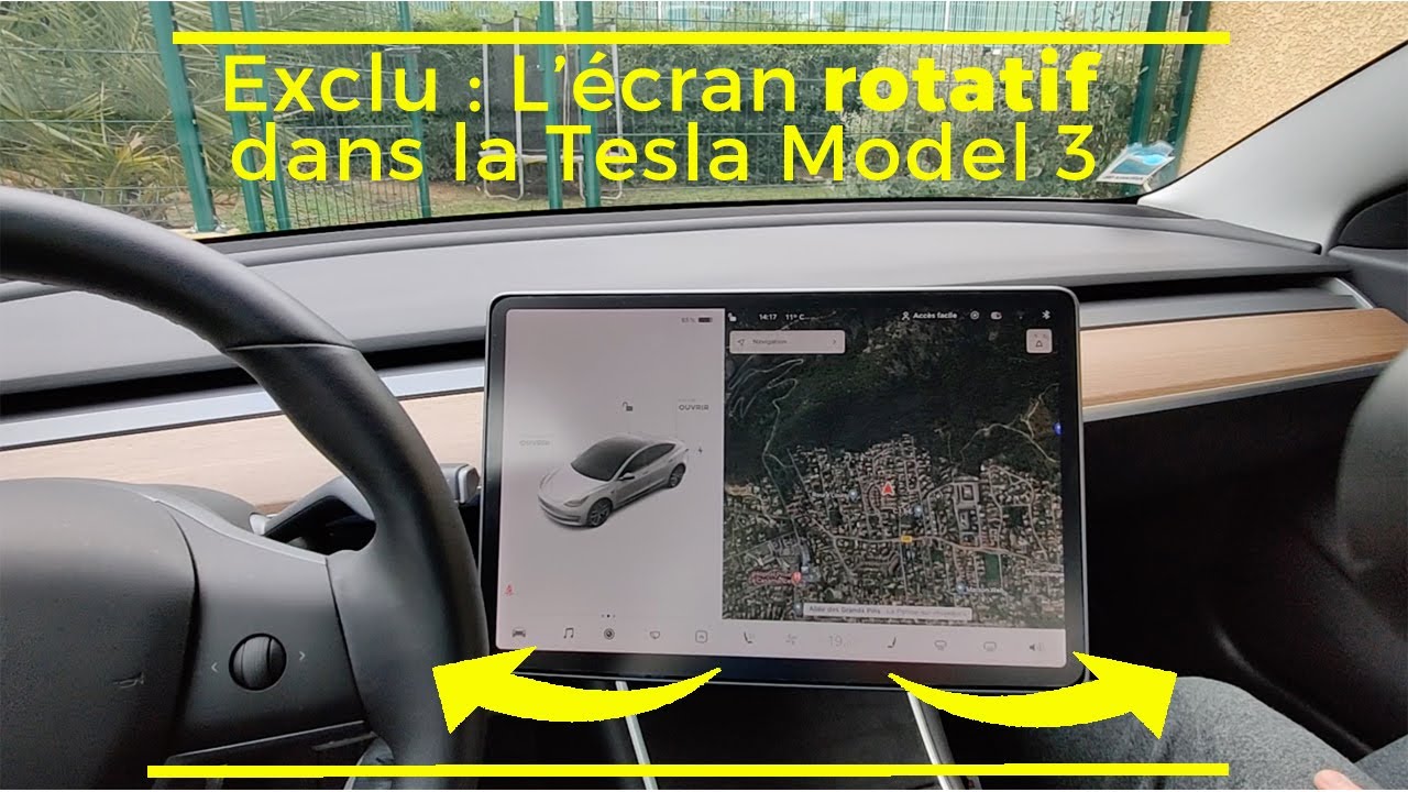 Exclu France ! L'écran rotatif sur la Tesla Model 3