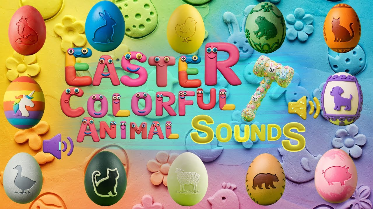 Easter Colorful Animal Sounds! 🎨🐾 | ABC Zoo Animals – Easter Edition! |🎨🐾 | Meow, Woof, Ribbit!