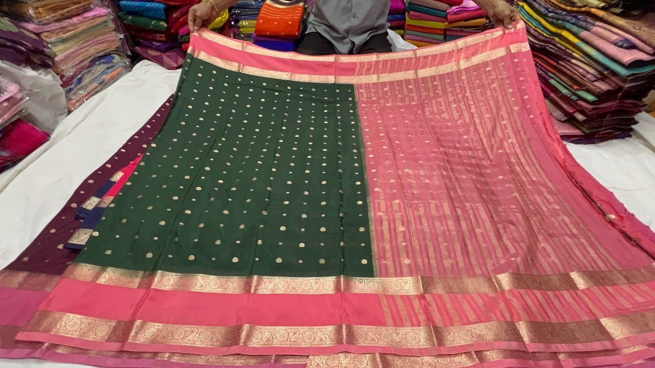 Unbelivable Challenging Price👌chickpet Bangalore wholesale Banarasi crepe georgatte chiffon sarees