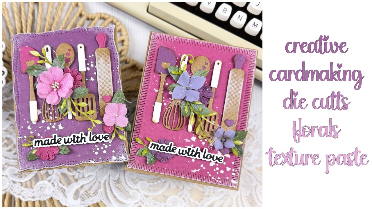 Творческое изготовление открыток: инструменты Spellbinders с цветами и фоном, выполненным в смеша...