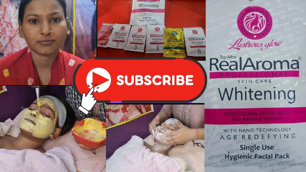 Real Aroma  whitening facial kit review and full demo step by step at home 🏡 100% result 👍