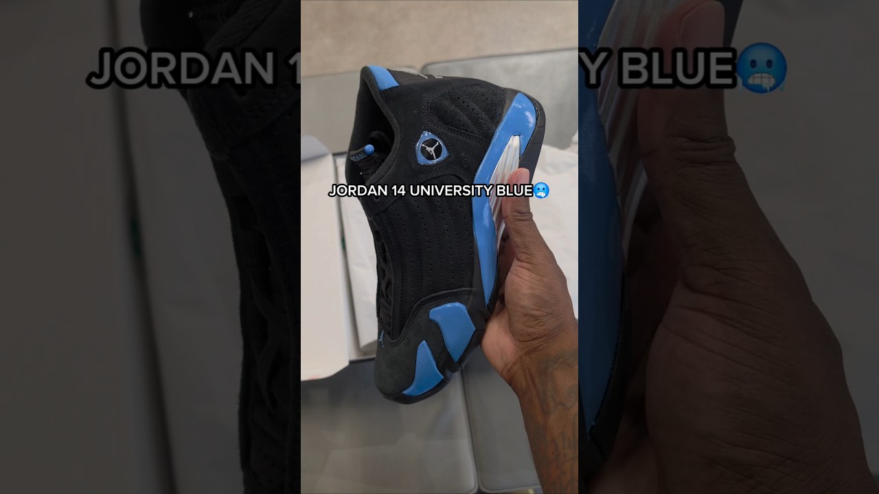 Jordan 14 University Blue🥶 #Nike #Jordan #shoes #sneaker #shorts #fyp #trending