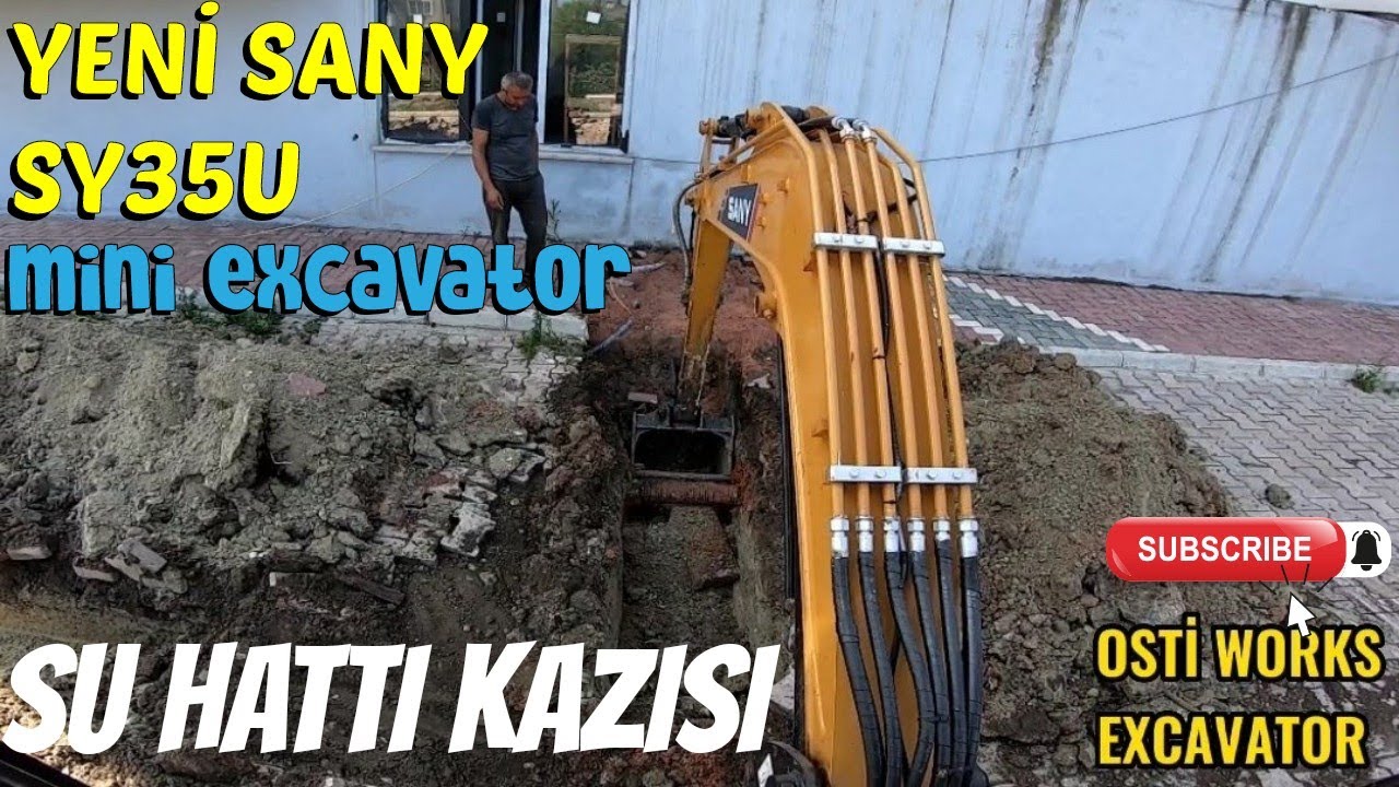 MİNİ EKSKAVATÖR (kepçe)ALT YAPI BORU HATTI KAZISI YAPIYORUM/how to excavate waterline trench with‼️👷