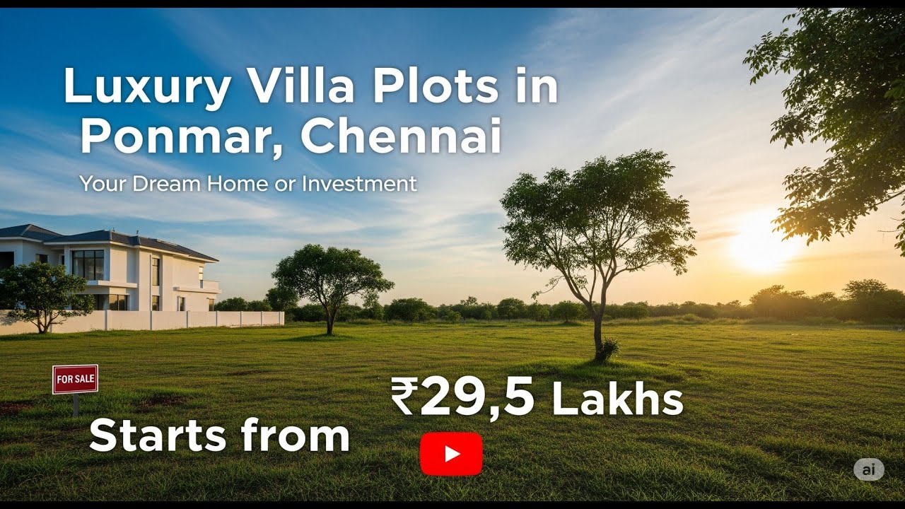 🏡 Ponmar Luxury Villa Plots | Starting ₹29.5 Lakhs | DTCP Approved | Prime Location in Chennai