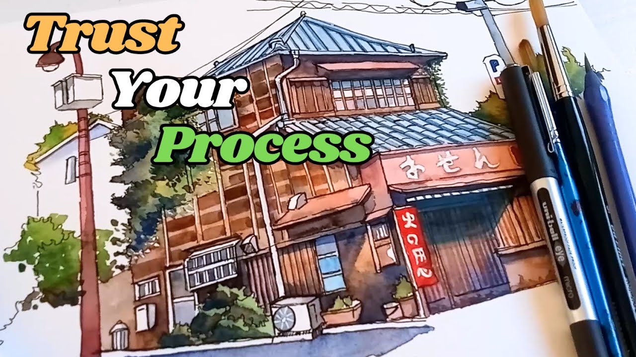 Why I Stopped Resenting My Creative Process| Sketching Japanese Storefront| Urban Sketching