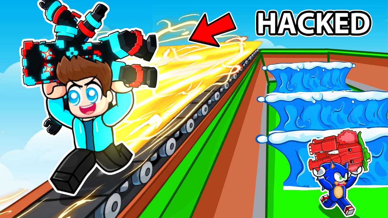 I CHEATED AND INSTALLED SPEED TRACKS IN ESCAPE TSUNAMI FOR BRAINROTS !!