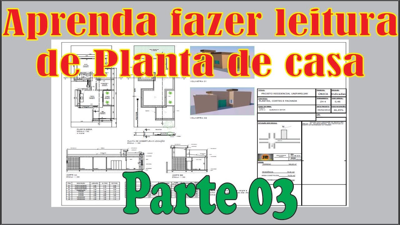 Aprenda fazer a leitura de plantas de casas parte 3