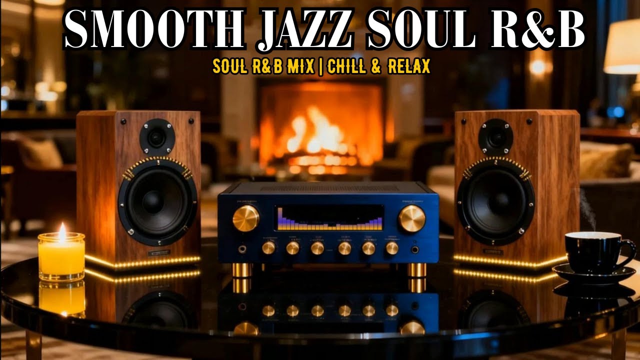 Smooth Jazz x Soul R&B  – Cozy Fireplace Ambience To Relax, Unwind & Late Night Vibes