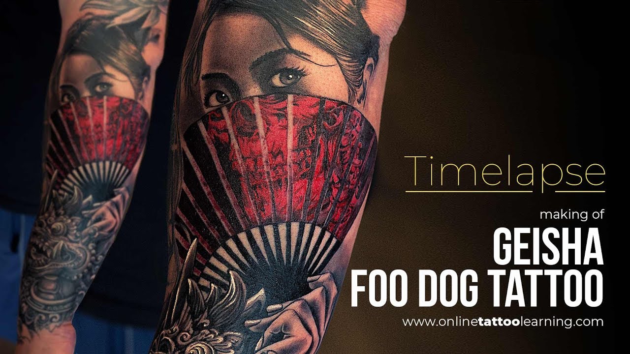 Tattoo Timelapse - Making of Geisha & Foo Dog Tattoo