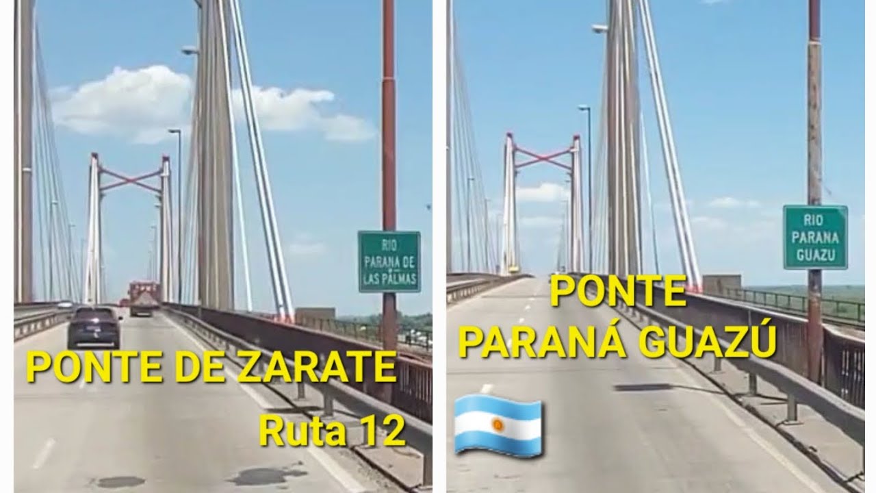 Passando pela pelas Pontes Paraná Guazú e a Ponte de Zarate na Argentina. 