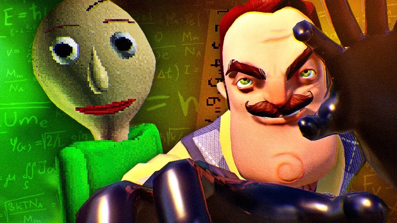Baldi (Baldi's Basics) VS. Neighbor (Hello Neighbor) [Batalha de Gigantes]