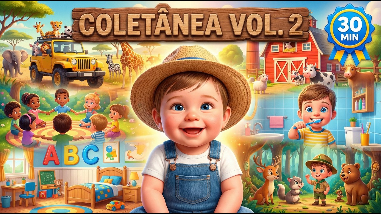 🎵 Coletânea Vol.2 – 30 min.🐒🐈🐎🐄🐖🦒🐘🦆🐓🐳🐠🎶