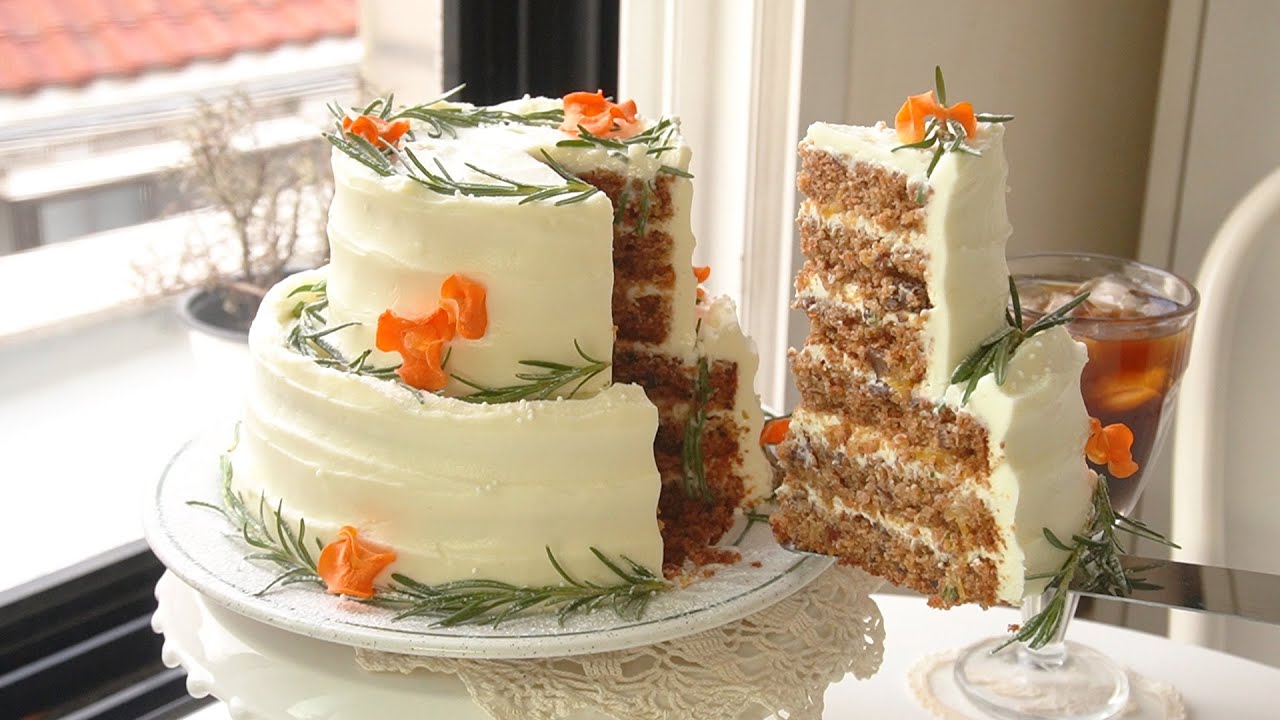 당근케이크 만들기 Carrot Cake Recipe 이단케이크 만들기 2단케이크 만들기웨딩케이크 2단케이크 아이싱 당근케이크 레시피 크림치즈 프로스팅 크림치즈 아이싱 당근칩 만들기