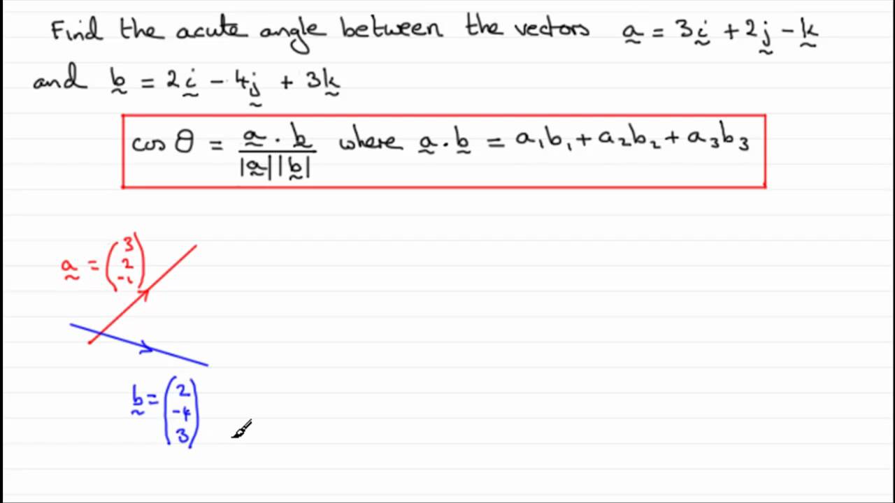 Векторы: скалярное или скалярное произведение: ExamSolutions