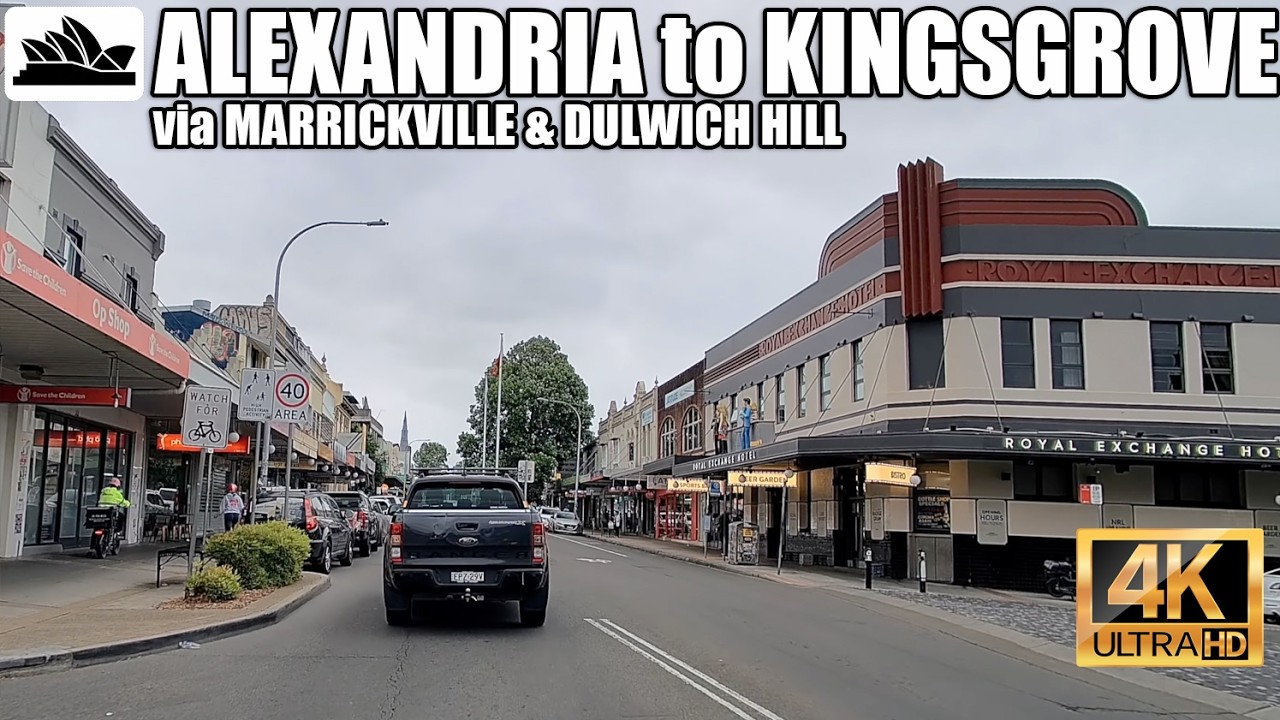 4K Sydney drive: Alexandria to Marrickville, Dulwich Hill & Kingsgrove
