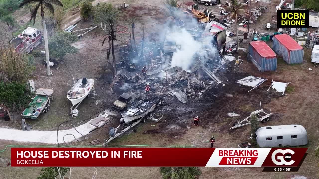 Crews battle residential structure fire on Rat Road in Bokeelia