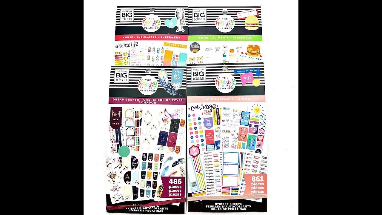 The Happy Planner Nurse, Food, Dream Seeker, and Encouragement Sticker Book Flip Through