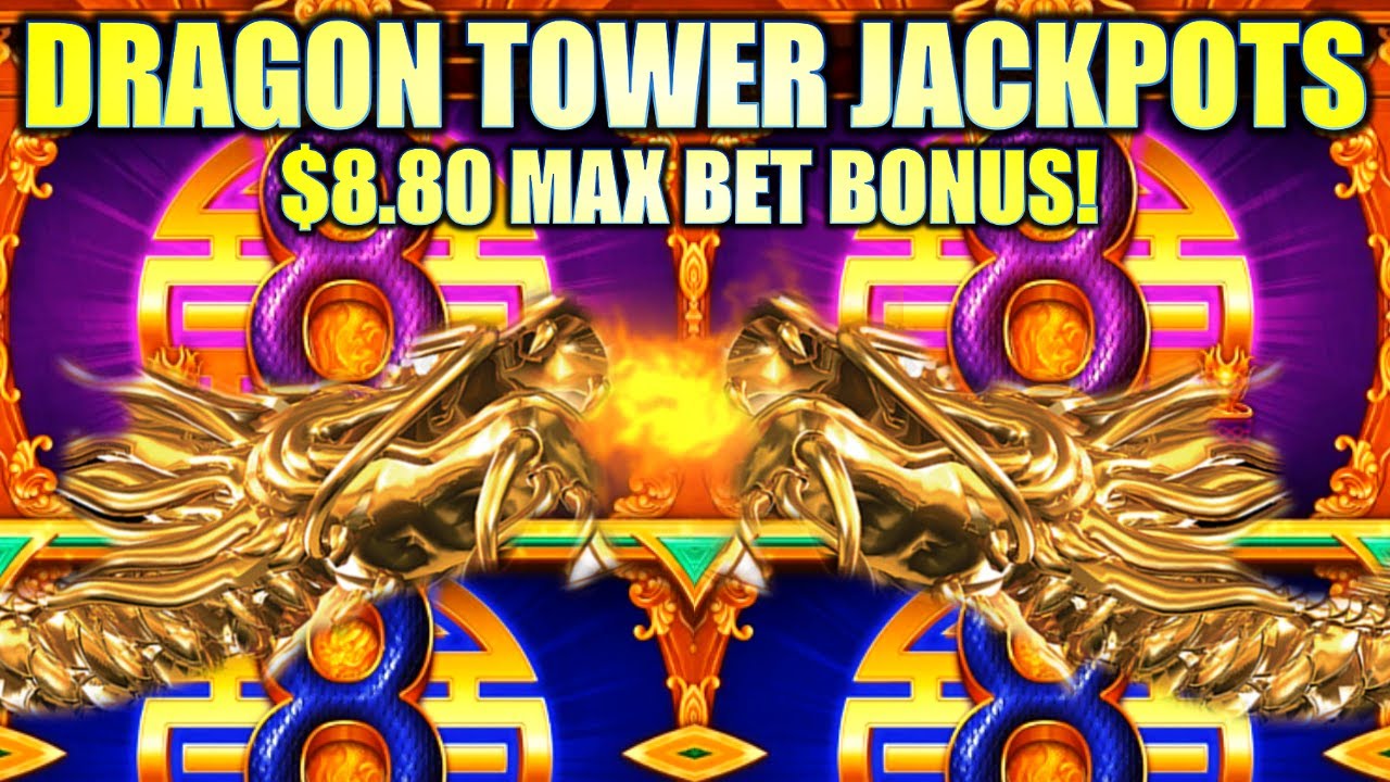 ★NEW SLOT! DRAGON TOWER JACKPOTS★ $8.80 MAX BET BONUS WIN! Slot Machine (Aristocrat Gaming)