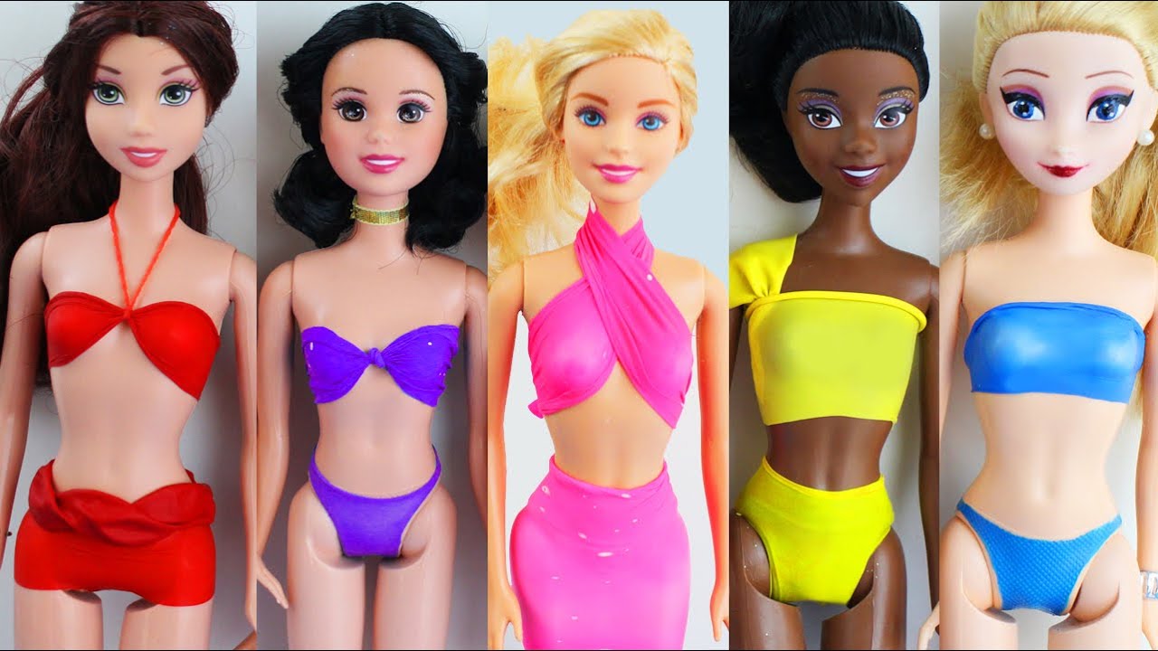 👚👙 DIY | 6 trajes de baños sin coser ni pegar para tus muñecas con solo un material