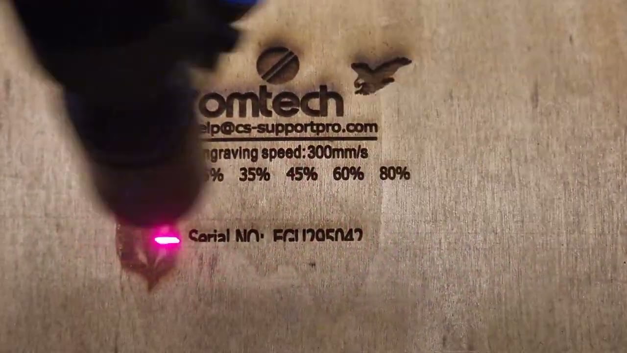 Omtech 80w co2 laser test