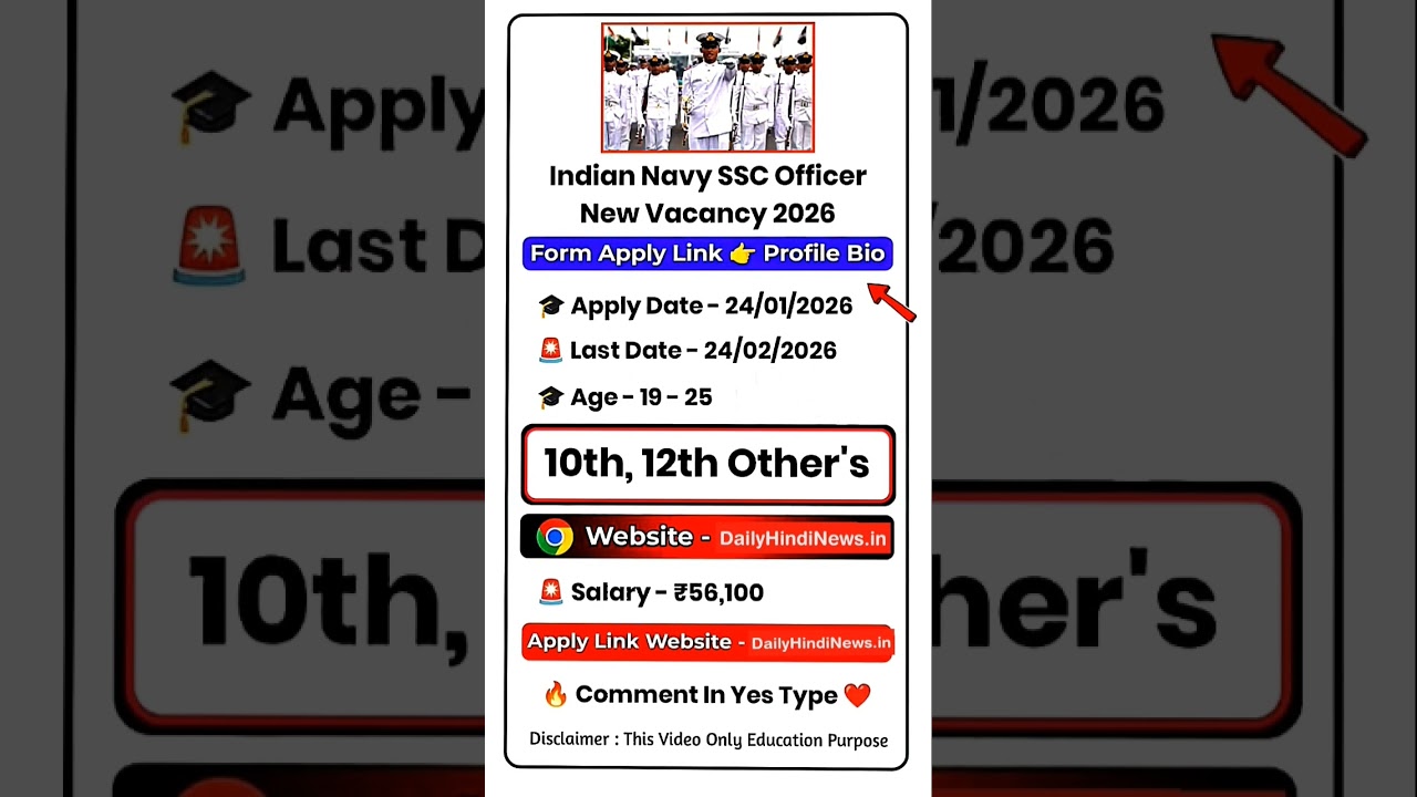 Indian Navy SSC Officer New Vacancy 2026 