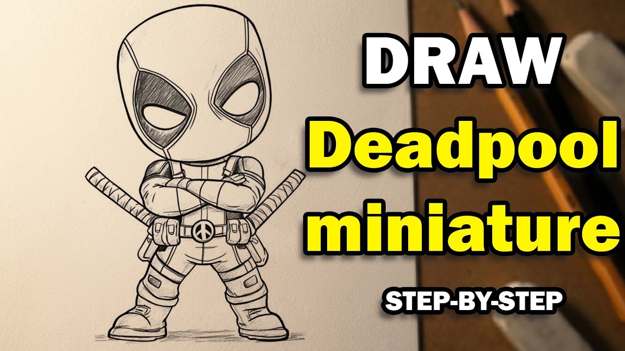 Deadpool miniature || Easy drawing || No pressure tutorial