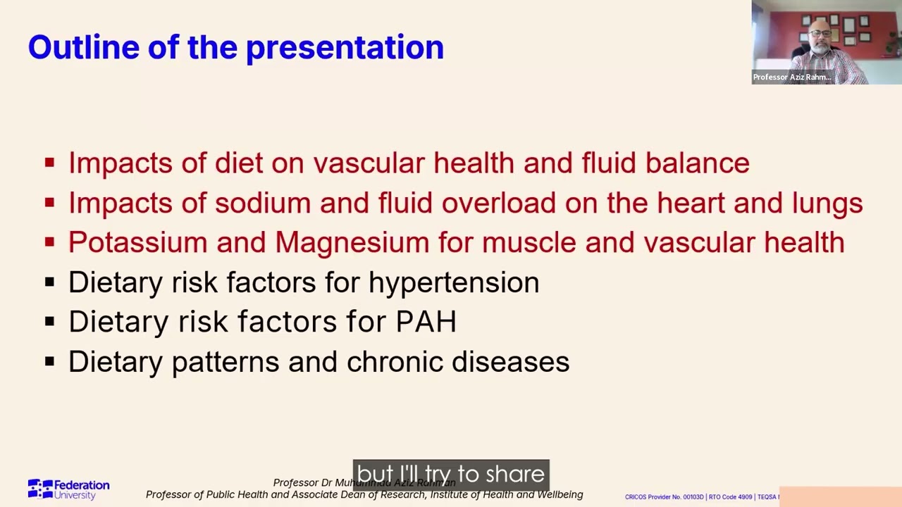 Living Well With PAH  - Nutrition for Energy and Wellbeing