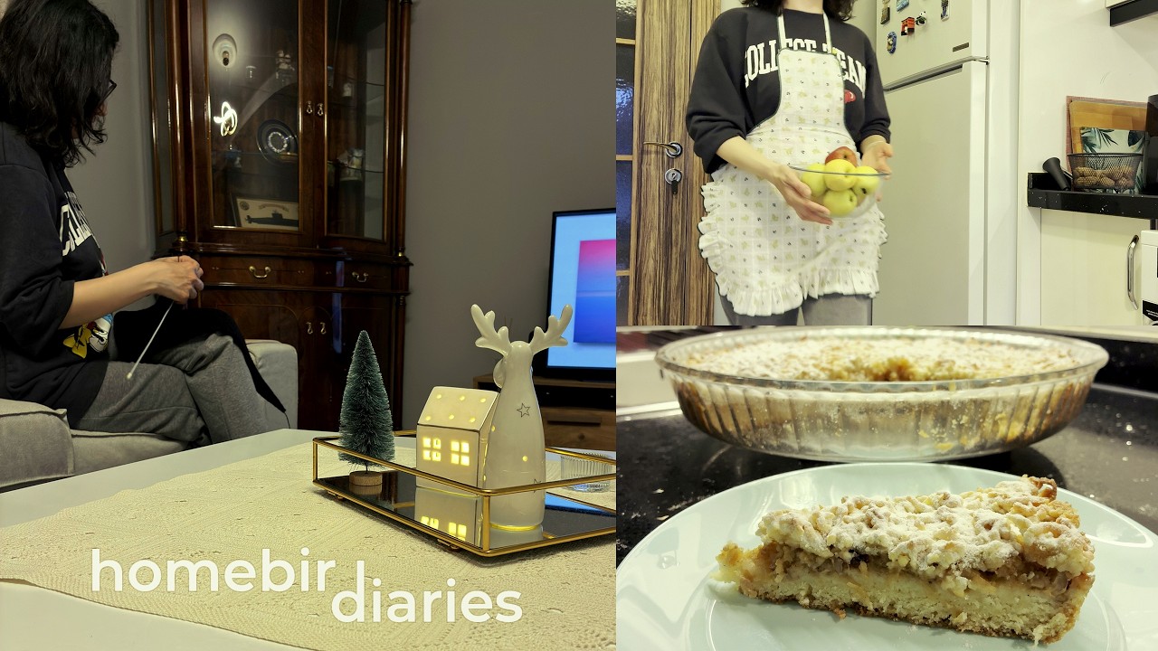 a cozy rainy night: apple cookies & knitting 🍎🧶🌧️ | Homebird Diaries 6 | Vlog
