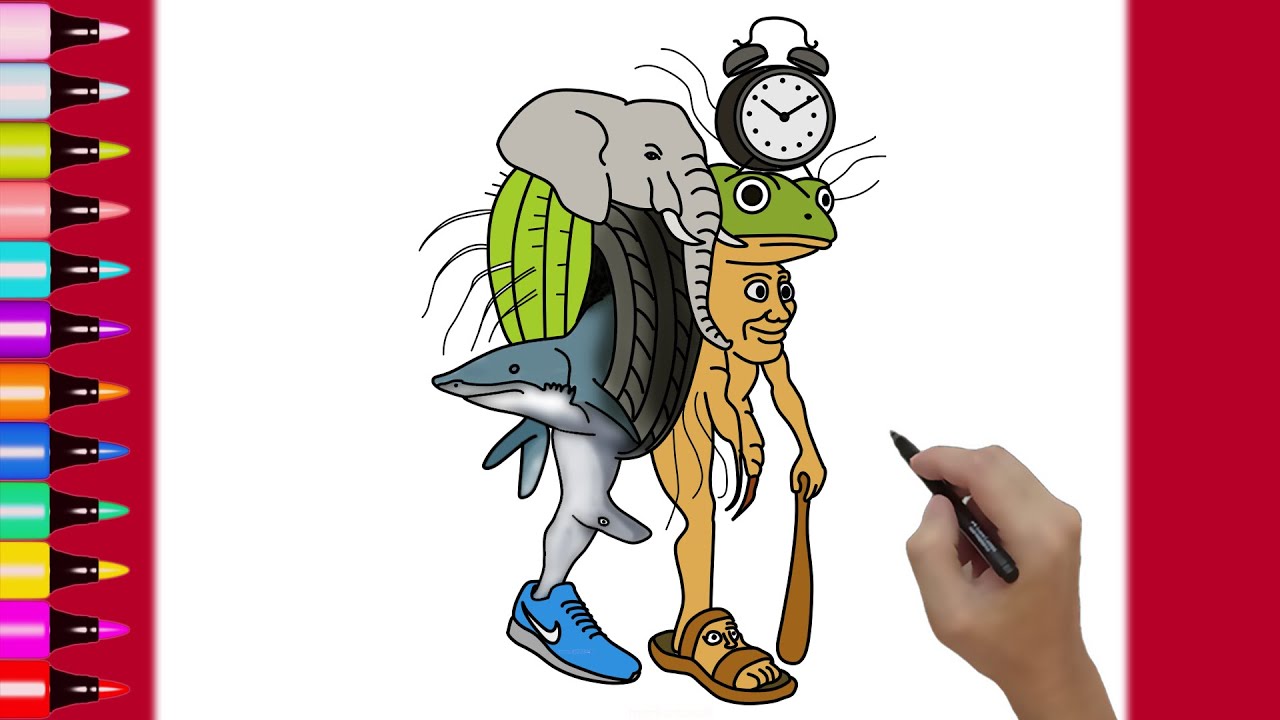 How to Draw Tripa Tropa Tralala Lirilira Tung Tung Sahur Boneka Tung Tung Tralalero Tralala