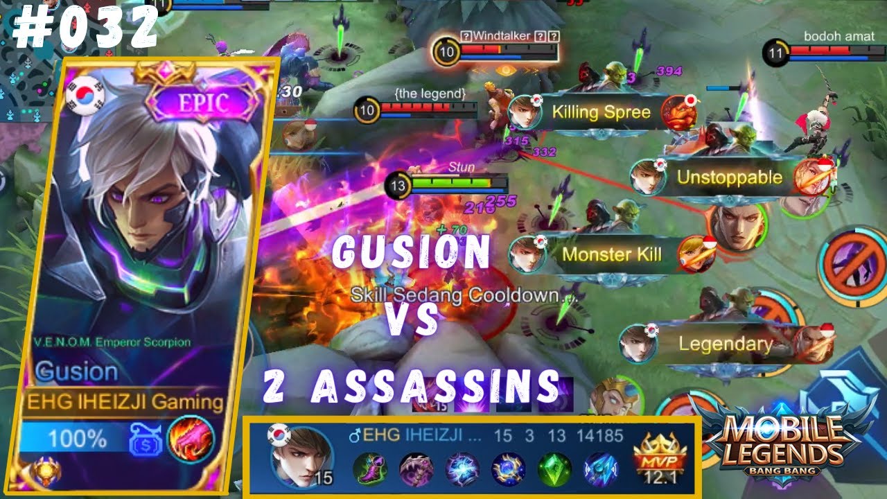 GUSION VS FANNY X LANCELOT | EASY GUSION GAMEPLAY | BEST JUNGLER 2021 BEST BUILD GUSION 2021 - MLBB