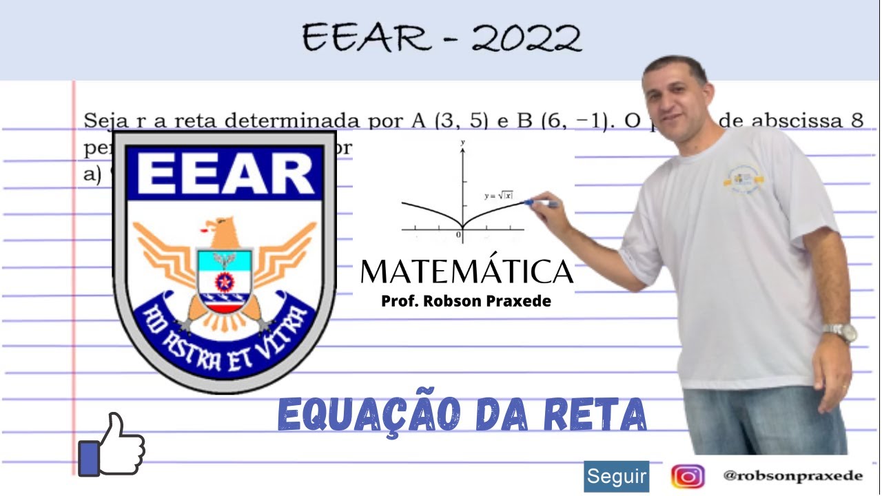 EEAR2022 - Seja r a reta determinada por A (3, 5) e B (6, −1). O ponto de abscissa 8 pertencente à r