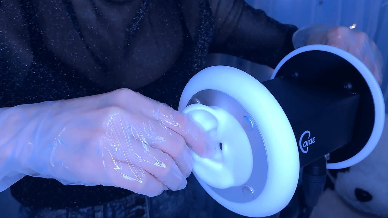 ASMR Brain Tingly Dry & Oil Ear Massage to Sleep in 1 hour 🫠 3Dio, Rubber Gloves / 耳マッサージ
