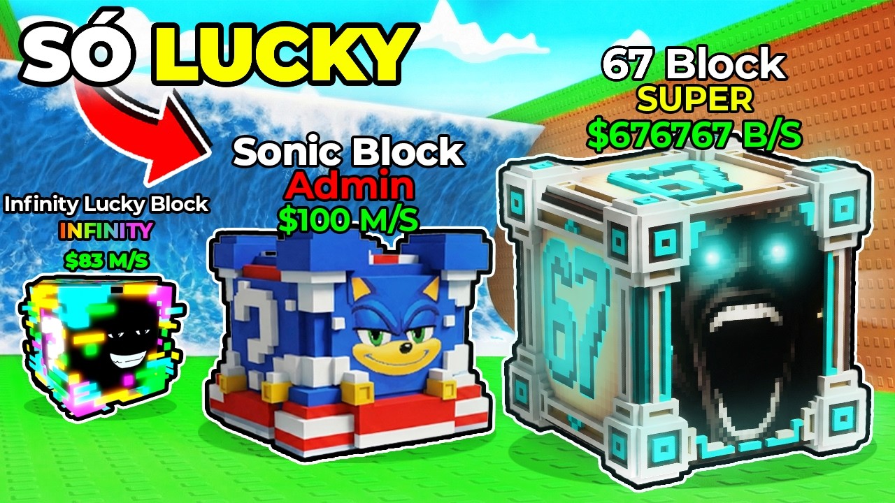 Do ZERO ao Renascimento MÁXIMO só com LUCKY BLOCK! Escape do Tsunami Para Brainrots (Roblox)
