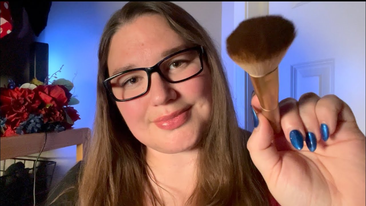ASMR || Up Close Trigger Words and Face Brushing (Stipple, Pickle, Coconut, Technical and more)