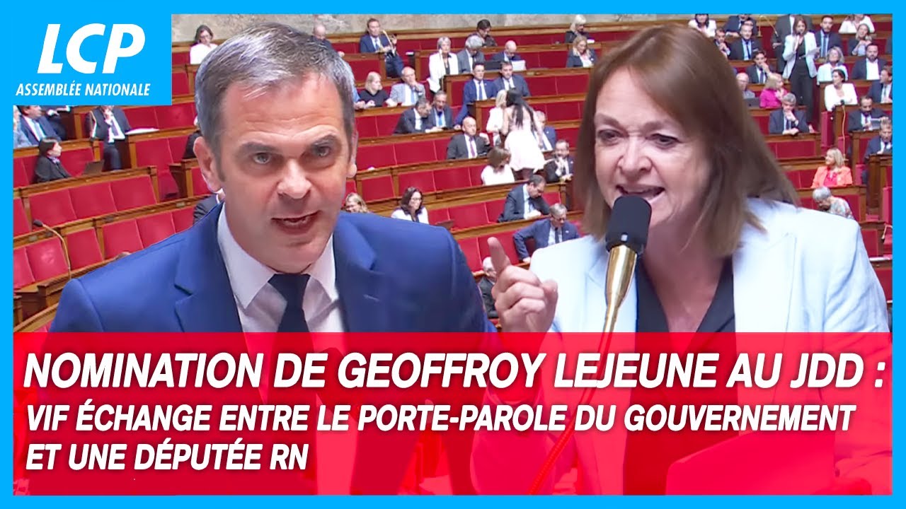 Nomination de Geoffroy Lejeune : vif échange entre le porte-parole du gouvernement et une députée RN