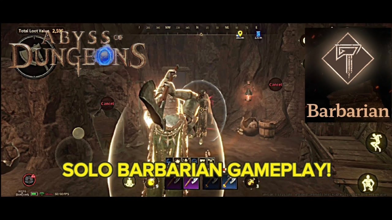 SOLO BARBARIAN GAMEPLAY (HELL MODE) | Abyss Of Dungeons