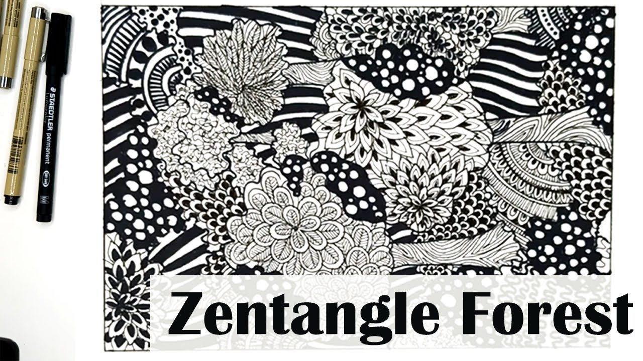 Zentangle Art Therapy || Zentangle Art || Zentangle Tutorial || Zentangle Forest