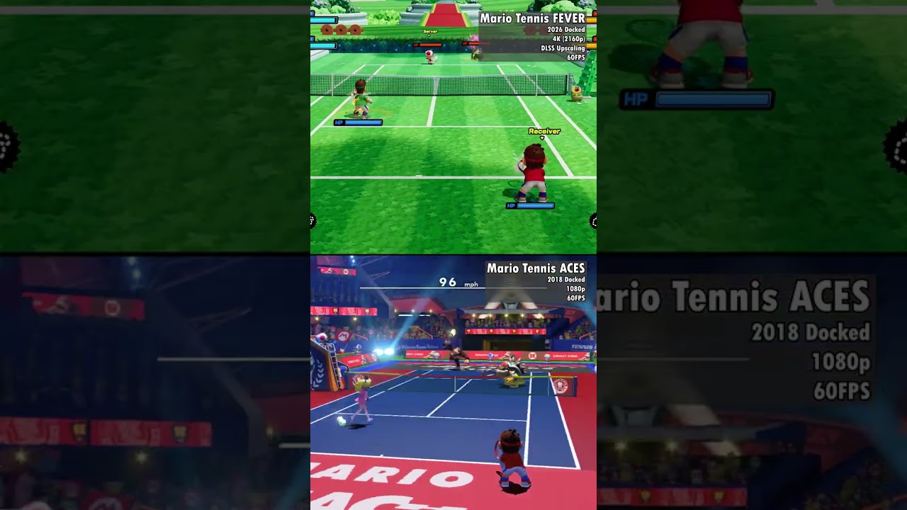 Mario Tennis Aces (2018) против Fever (2026), Switch 1 против Switch 2
