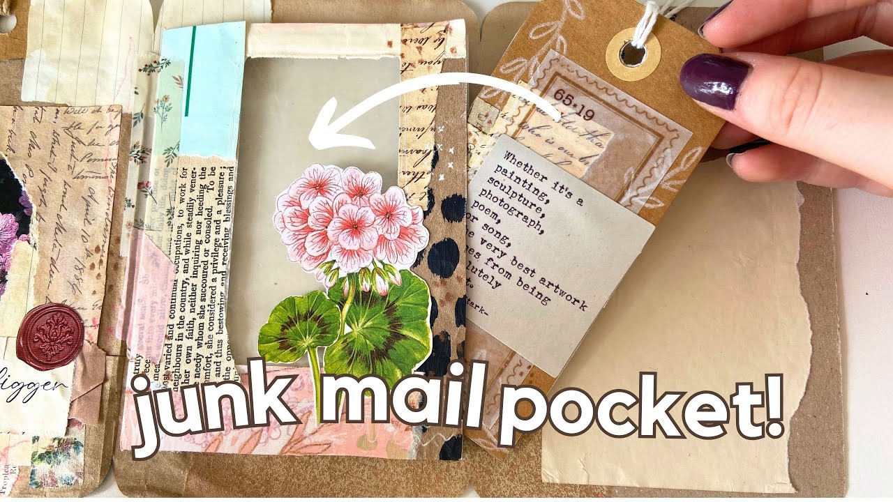 DIY pocket tip-in: Repurposing junk mail envelopes ✨ Junk Journal July