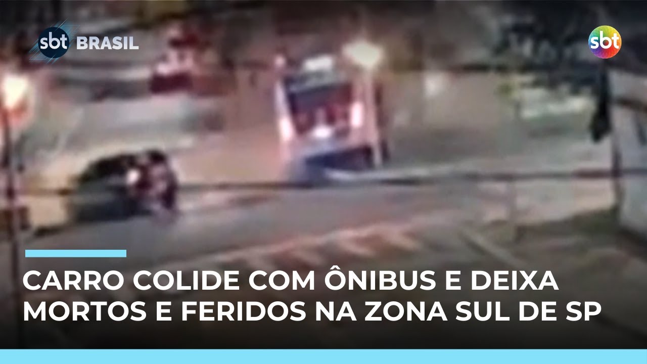 Acidente com um ônibus e um carro em alta velocidade mata 1 e deixa 3 feridos em SP| #SBTBrasil