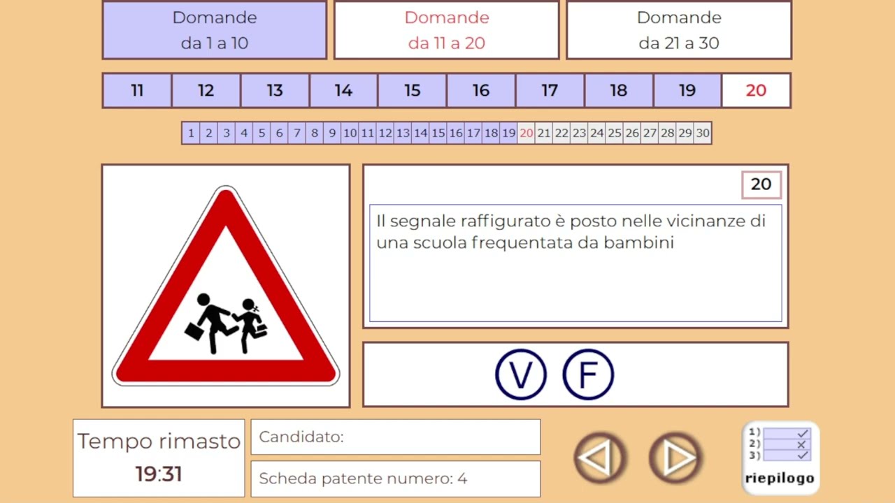 Segnali di pericolo Quiz Patente AM, Scheda N.4
